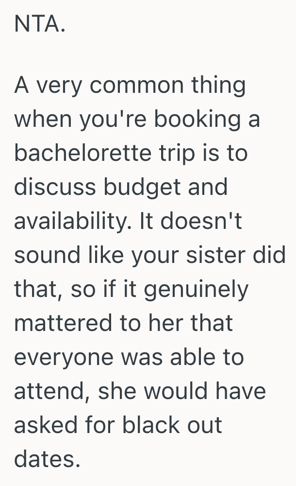 Screenshot 2025 05 27 at 4.44.49 PM She Finally Booked Her Dream Vacation, But Then Her Little Sister Booked Her Bachelorette Party For The Same Week